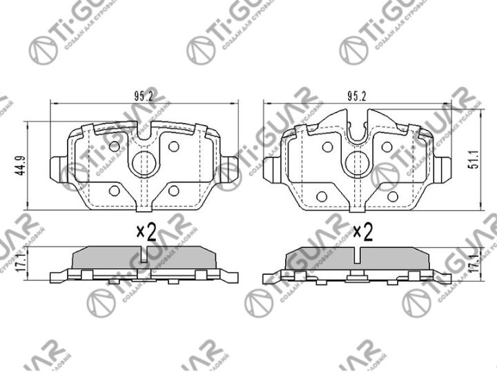 Тормозные колодки TG-1612/PN0549* Ti·GUAR Тормозные колодки TG-1612/PN0549* Ti·GUAR